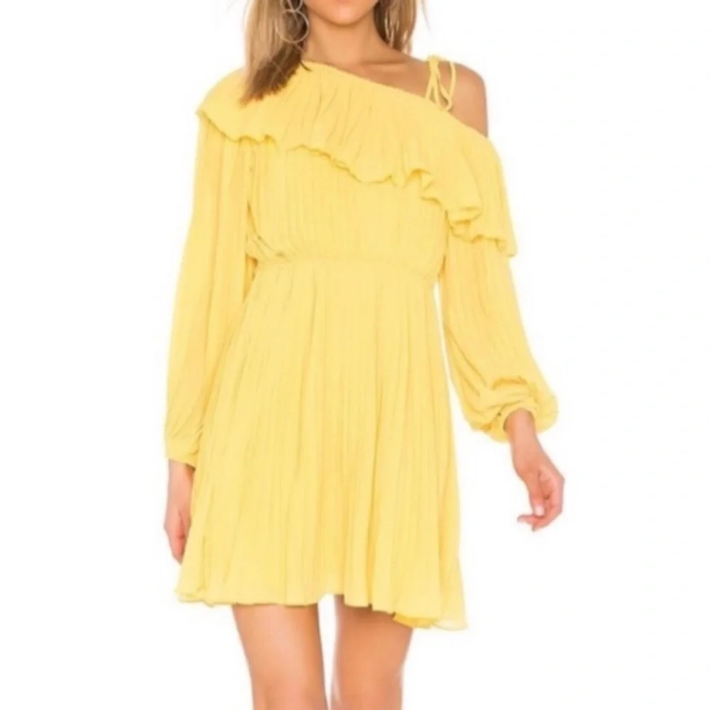 NWT REVOLVE ENDLESS ROSE ONE SHOULDER RUFFLE DRESS - Picture 4 of 10